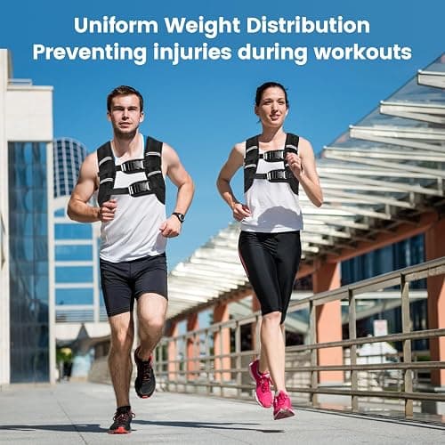 Zikopomi Weighted Vest Woman Man, 6lb/8lb/12lb/16lb/20lb/25lb/30lb Weight Vest with Reflective Stripes for Workout, Strength Training, Running, Fitness, Muscle Building, Weight Loss, Rucking Vest thumbnail 2