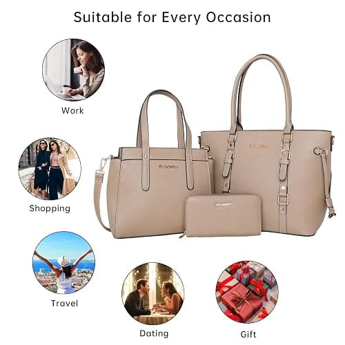 Montana West 3PCS Purses for Women Tote Bag and Wallet Set Shoulder Satchel Handbags thumbnail 6