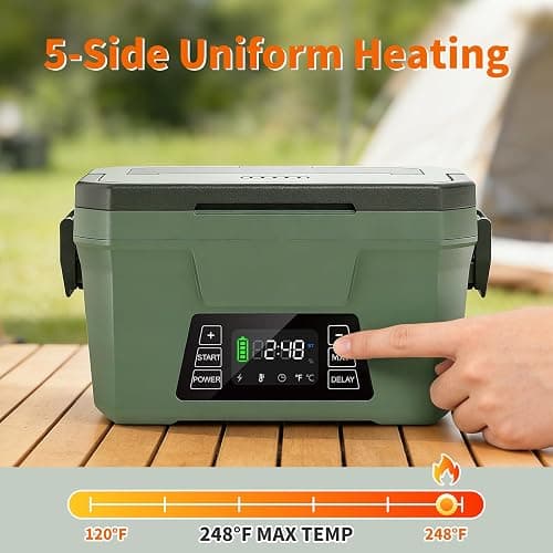 Monteka Cordless Electric Lunch Box for Adults, Rechargeable Heated Lunch Box with Scheduled Heating, Portable Food Warmer with Memory Function & Automatic Keep Warm, Christmas White Elephant Gifts thumbnail 5