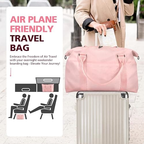EASYFUN Travel Duffle Bag, Waterproof Weekender Carry On Tote Bags for Women, Men, Hospital Bag, Overnight Bag Luggage with Trolley Sleeve thumbnail 2