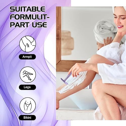 The Grooming Society Double Edge Safety Razor for Women Purple with 10 Blades and Silicone Cover - Durable Metal Eco-Friendly Single Blade Razor - Closed Smooth Shave thumbnail 6