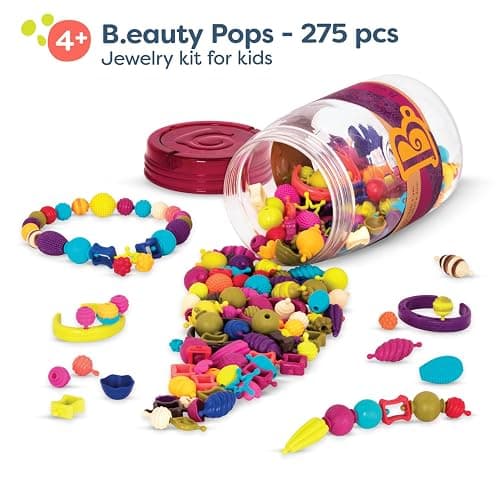 B. toys – Pop Arty! 275 Pieces – Jewlery Making Kit – Creative Pop Snap Bead Set for Kids – DIY Craft Jewelry Making Kit – Necklaces, Rings, Bracelets – 4+ Years thumbnail 4