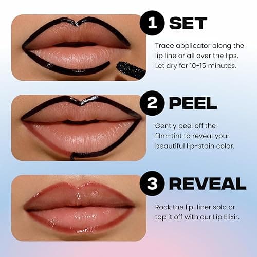 Sacheu Lip Liner STAY-N Peel Off Lip Stain — Long Lasting Waterproof Lip Tint with Hyaluronic Acid & Vitamin E — Transfer Proof Matte Finish, Vegan & Cruelty-Free (p-INKED) thumbnail 7