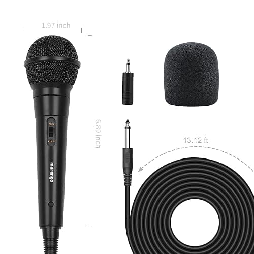 Marengo Handheld Wired Microphone, Cardioid Dynamic Vocal Mic with 13ft Cable and ON/Off Switch, Ideally Suited for Speakers, Karaoke Singing Machine, Amp, Mixer thumbnail 5