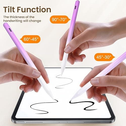 Hastraith Stylus Pen for iPad(2018-2025)-13 Mins Fast Charge with Tilt Sensitivity&Palm Rejection for iPad 11/10/9/8/7/6th Gen, Air 7/6/5/4/3/M3/M2, Pro 13"/12.9"/11"/M4, Mini 7/6/5th,Gradient Purple thumbnail 7
