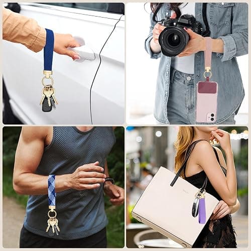 Hovmwey Elastic Wristlet Keychain for Women Men, Cute Car Key Chain, Braided Wrist Strap Lanyard for Keys ID Badges thumbnail 7