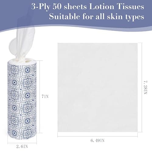 Car Tissue Holder,Facial Tissues Bulk,Travel Tissues, 4 Tubes Tissues with Lotion, Round Tissue Box for Car tissues Cylinder(200 Sheets,3-ply) thumbnail 2