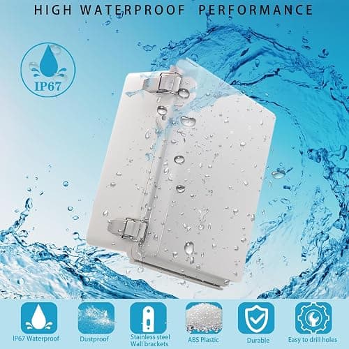 YETLEBOX Outdoor Waterproof Electrical Box Junction Box Weatherproof IP67 ABS Plastic Enclosure Switch Router Project Box Electronics DIY Enclosure With Mounting Plate Wall Bracket Grey 8.6"x6.6"x4.3" thumbnail 2