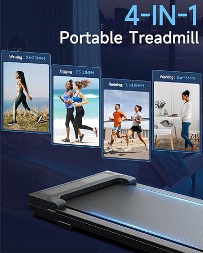 Walking Pad Treadmill for Home - Under Desk Treadmills Mini Portable Walking Running Machine Slim Compact Motorized Electric Treadmill with Adjustable Speed Remote thumbnail 4
