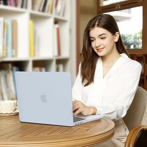 MacBook Pro Case 2025 2024 2023 2022 2021 M5 M4 M3 M2 M1 A3434 A3112 A3185 A3401 A2918 A2992 A2779 A2442, Hard Shell&Keyboard Cover&Screen Film&Pouch, Baby Blue thumbnail 6
