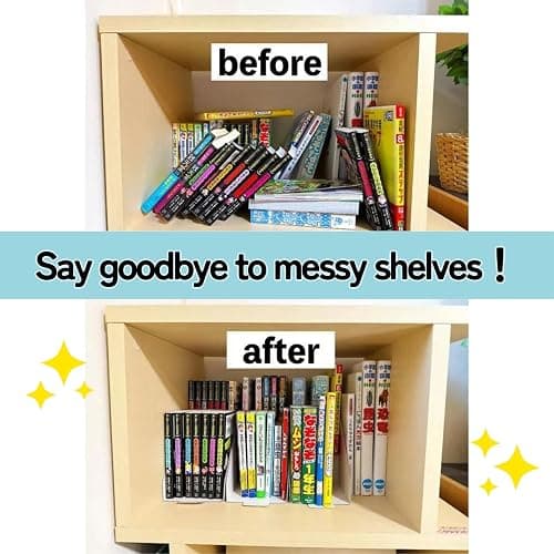 Book Stand with Visible Spine - White Set of 2 with Sticky Notes, Manga Organization Kit, Shelf Organization, Made in Japan thumbnail 4