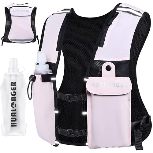 Running Hydration Vest for Women Men,Lightweight Breathable Hydration Pack with 500ml Soft Flask, Adjustable Chest Straps Reflective Backpack for Trail Running Marathon Race Jogging Cycling - Image 1