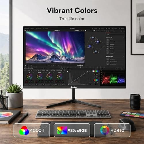 Sealan 24 Inch Computer Monitor, FHD 1080P 100Hz VA Display with Built-in Speaker, HDMI DisplayPort, FreeSync HDR10, 98% sRGB, VESA Mountable Monitor for Home Office Gaming thumbnail 5