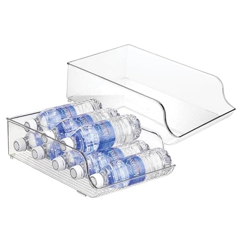 iDesign Plastic Water Bottle Organizer, Clear, 2-Pack | For Fridge, Bottle Holder, For Kitchen and Pantry - Image 1