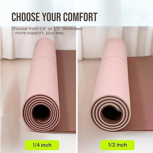 Gogokiwi Large Yoga Mat (6'x4') – 1/4" & 1/2" Thick Exercise Mats for Home Workout, Extra Wide Workout Mats for Home Gym, Yoga, Pilates, Stretching, Floor & More thumbnail 4