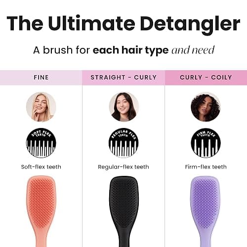 Tangle Teezer Ultimate Detangler Brush for Wet & Dry Hair, Eliminates Knots & Reduces Breakage for All Hair Types, Liquorice Black thumbnail 8