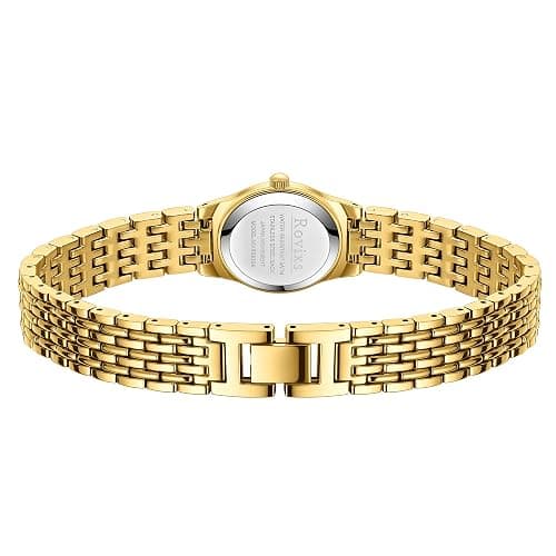 Rovixs Petite Vintage Luxury Women Watch, Japanese Movement, Elegant Retro Ladies Dress Watch, Water Resistant, Adjustable Bracelet with Tool thumbnail 3