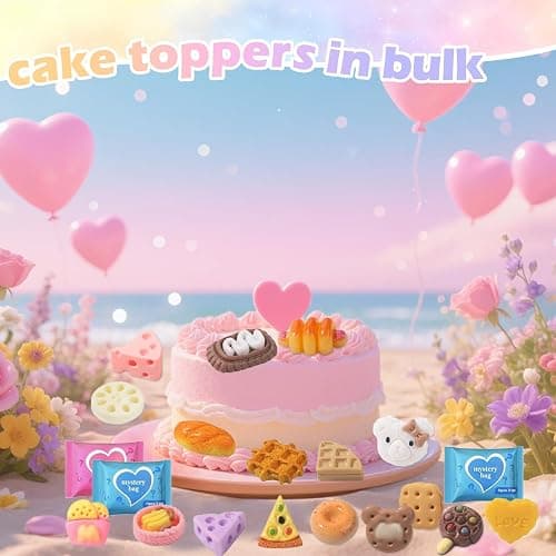 100 Pcs Mystery Food Blind Bags: Mini Resin Food Figures Bulk, Miniature Snacks and Desserts Charms, Mystery Bag Collectible for Fairy Garden, Resin Craft, Cake Décor Gift Surprises thumbnail 5