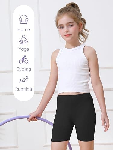 Resinta 6 Pack Girls Bike Shorts Under Dress Dance Cartwheel Shorts for Toddler Kids Summer Clothes Multicolor thumbnail 5