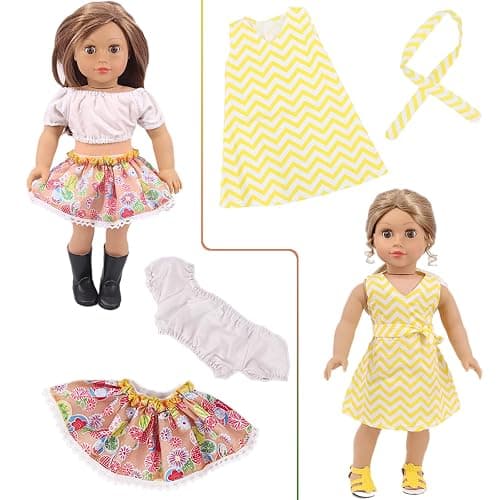 K.T. Fancy 10 Sets American 18 Inch Doll Clothes and Accessories Include Doll Clothing Dress Fit for 18 inch Dolls ( No Doll ) thumbnail 7