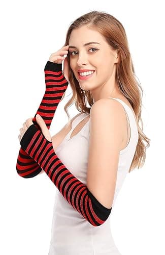 HAPEE Punk Gothic Rock Long Arm Warmer Fingerless Gloves thumbnail 4
