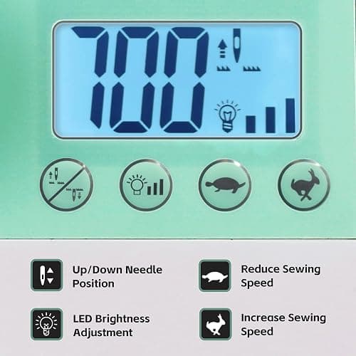 FEIYUE FYe320 Full Size Sewing Machine with Foot Pedal, Speed Control, Heavy Duty & Portable, LCD Display, 25 Built-in Stitches, 6 Bobbins & 5 Included Sewing Feet thumbnail 3