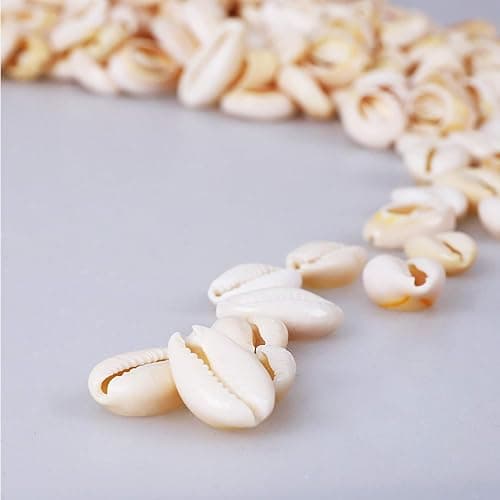 150 PCS White 0.63"-0.71" Natural Strong Cowrie Shell Beads Smooth Cut Oval Seashells, Beach Seashells with Big Hole for DIY Craft Jewelry Making, Adorning Hair Locks and Braids thumbnail 2
