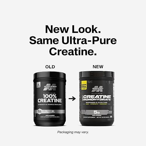 MuscleTech Creatine Monohydrate Powder, Platinum Pure - Unflavored Micronized Creatine for Men & Women - Workout Supplements for Performance, Muscle Recovery & Builder-(80 Servings) Packaging May Vary thumbnail 4