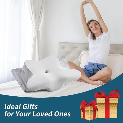 Cervical Neck Pillow for Pain Relief - Cooling Side Sleeper Pillow for Sleeping, Ergonomic Memory Foam Pillows for Neck Support, Contour Orthopedic Bed Pillow for Back Stomach Sleepers thumbnail 7