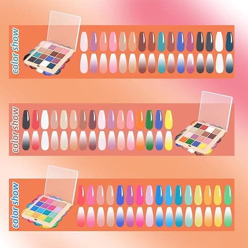 Nail Pigment Powder Palette Set, 16 Bright Colors Ombre Nail Powder Palette French Aura Nails Ombre Nail Brush Nail Long-lasting Manicure Art DIY Accessories (07) thumbnail 5