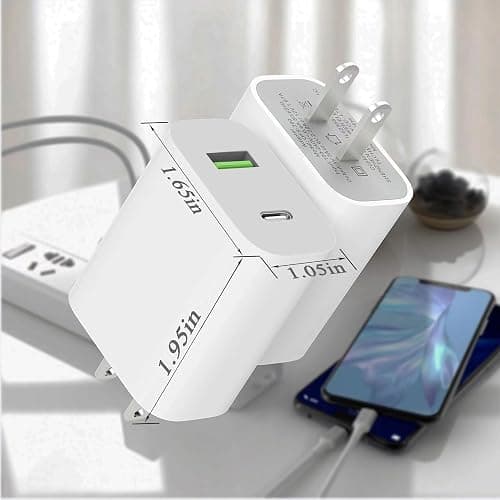 2 Pack USB C Charger Block, Dual Port Type C Wall Charger Fast Charging 20W Power Adapter Cube for iPhone 14/14 Pro/14 Pro Max/14 Plus/13/12/11, XS/XR/X, iPad, Samsung, More thumbnail 6