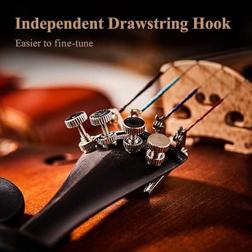 Eastar 4/4 Full Size Violin Set Matte Fiddle for Beginners Adults with Hard Case, Rosin, Shoulder Rest, Bow, Tuner and Extra Strings (Imprinted Finger Guide on Fingerboard), EVA-3 thumbnail 4