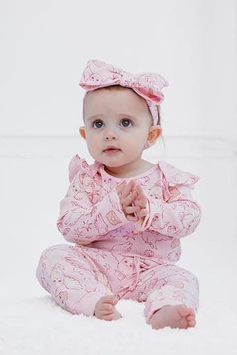Harry Potter Baby Girls Ribbed Bodysuit, Jogger Pants & Headband 3 Piece Outfit Set Newborn to Infant Sizes (0-24 Months) thumbnail 2