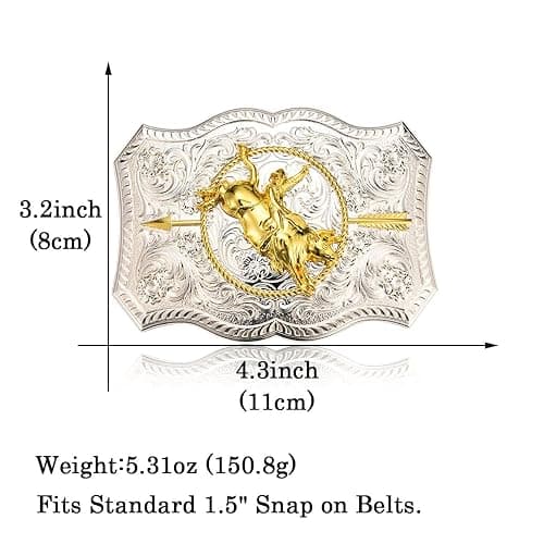 MASOP Western Belt Buckle for Men Cowboy Long Horn Bull Belts American Country Belt Buckles thumbnail 5