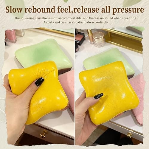 Sticky Bread Squishy Toys, a Slow-Rising Fidget for Stress Relief & Focus | Fun Kawaii Desk Accessory for Adults & Teens (Pink) thumbnail 4