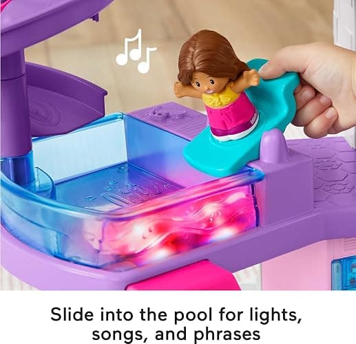 Fisher-Price Little People Toddler Toy Barbie DreamHouse Playset with Music Lights & Figures for Pretend Play Kids Ages 18+ Months thumbnail 4