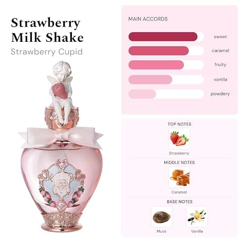Flower Knows Strawberry Cupid Perfume,Strawberry Gourmand Fragrance Eau de Parfum Spray Perfume for Women,Sweet Scent With Notes of Caramel,Musk,Vanilla,Vegan,1.67 fl.oz(Strawberry Milk Shake) thumbnail 2