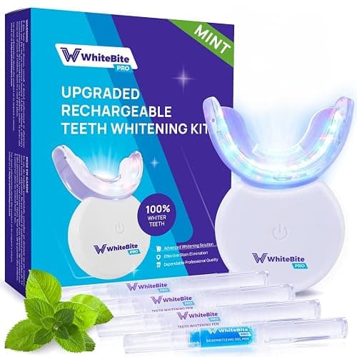 Whitebite Pro Teeth Whitening Kit for Sensitive Teeth – LED Light + 35% Carbamide Peroxide Gel + Remineralizing Gel | Premiuml-Grade Results at Home - Image 1