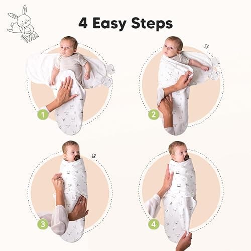 KeaBabies 3-Pack Organic Swaddles for Newborns Girls, Boys with Hats - Soft Cotton Baby Sleep Sacks 0-3 Months, Breathable Baby Hats and Swaddles 0-3 Months, Newborn Essentials Must Haves (Nordic) thumbnail 3