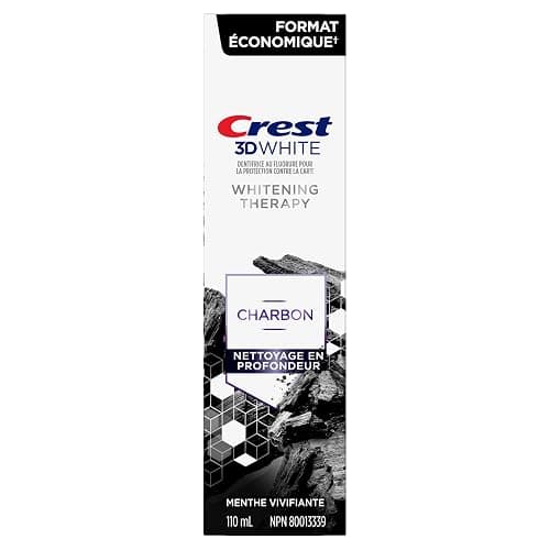 Crest 3D White Charcoal Toothpaste, Whitening Therapy Deep Clean 110mL, Packaging may vary thumbnail 2