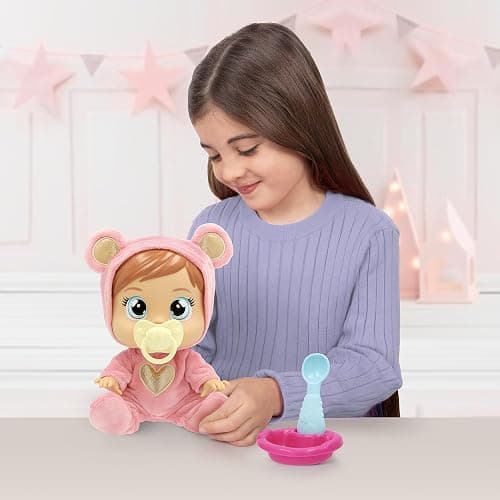 CRY BABIES LOVING CARE Nina Nurturing Doll Loving Care Nina, Cries Real Tears, Soft Pajamas & Includes 4 Accessories Kids Age 3 and Up thumbnail 2