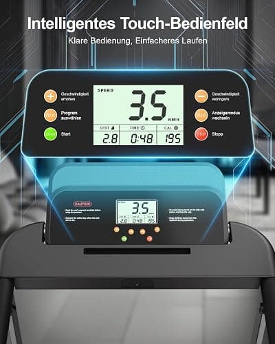 Laufband für Zuhause, Elektrisches Laufbänder mit Griff, Klappbares bis 10Km/H, Treadmill Walking Pad for Home, Leise Klein Büro Klappbar Kompakte, Anzeige 12 Voreingestellte Programme thumbnail 2