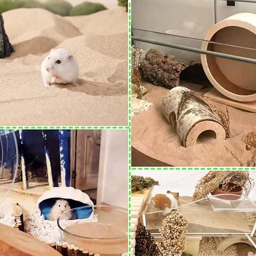 JFWOD Hamster Bath Sand, 3lb Dust Free Desert Sand or Potty Litter Sand for Hamster Chinchillas Gerbil Syrian Mice Small Animals(Beige) thumbnail 4