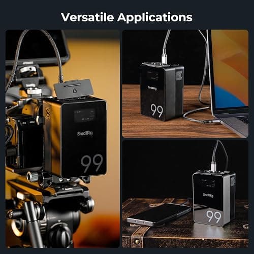 SMALLRIG V Mount Battery VB99 Pro, 99Wh / 6800mAh Mini V-Mount Battery | 100W Output, 2.5H Full Charge, PD 3.0 Fast Charging, for Filmmakers, Cameras, Camcorders, Phones, Monitors, Video Lights thumbnail 8