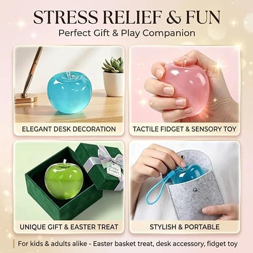 Apple/Coconut Oil Stress Ball, 2026 New Soft Fruit Squishy Coconut Squeeze Stress Shapeable Ball, Non-Sticky Slow Rising Squeeze Balls, Portable Desk Squishies for Relaxation and Focus (Blue) thumbnail 7