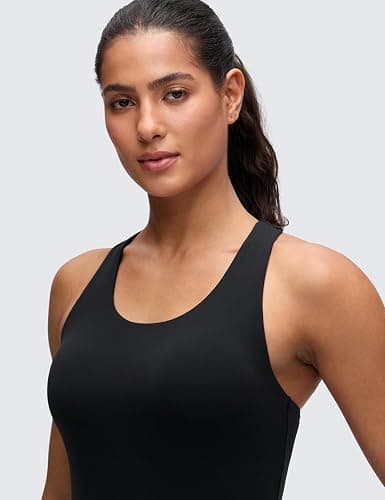 CRZ YOGA Butterluxe Workout Racerback Tank Tops for Women - Padded Athletic Spandex Yoga Shirts with Built in Bra thumbnail 5