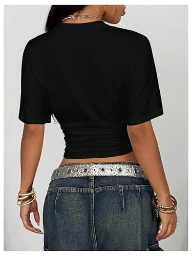 SOLY HUX Women's Graphic Tees Y2k Punk Short Sleeve T Shirt Going Out Tops Vintage Streetwear Alternative Clothes thumbnail 2