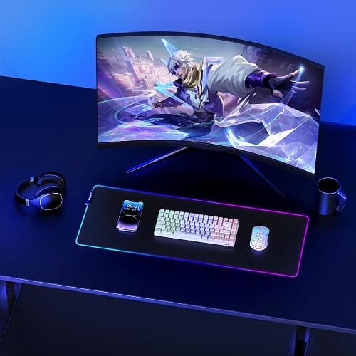RedThunder K84 75% Wireless Gaming Keyboard and Mouse Rainbow Backlight UK Layout 85 Keys TKL Ultra Compact Mini Design Lightweight Honeycomb Gaming Mouse for PC Mac PS5 Xbox Office Gamers (White) thumbnail 7
