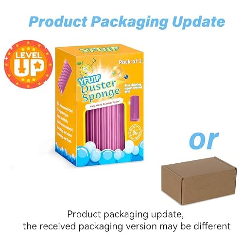 YFUIF 2-Pack Damp Clean Duster Sponge, Magic Sponge Eraser Baseboard Cleaner Tool, Dusters for Cleaning Blinds, Glass, Vents, Railings, Mirrors,Window Track Grooves and Faucets thumbnail 5