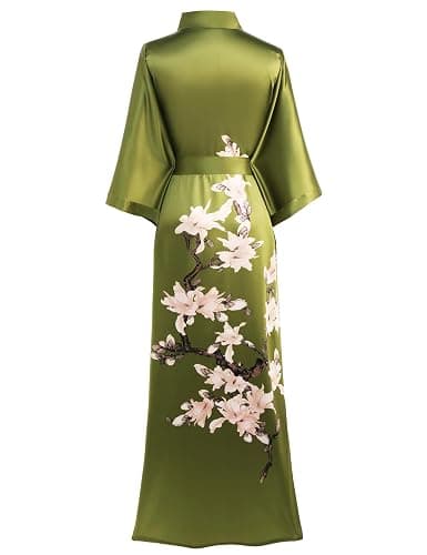 BABEYOND Kimono Robe Cover up with Box Long Floral Satin Sleepwear Silky Bathrobe Bachelorette Robe thumbnail 2